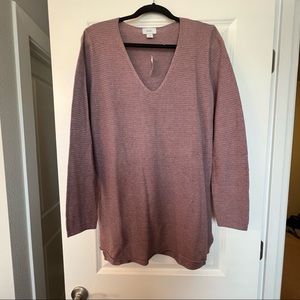 Old Navy purple waffle textured v neck tunic